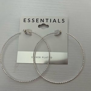 NWT Essentials silver plated hoop earrings